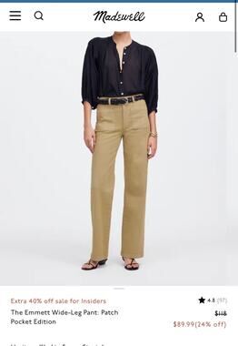 Madwell The Emmett Wide-Leg Pant: Patch Pocket Edition